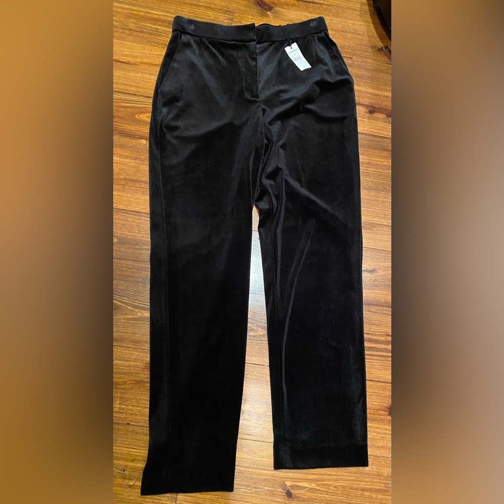 Express Ladies Editor Black Velvet Pants NWT